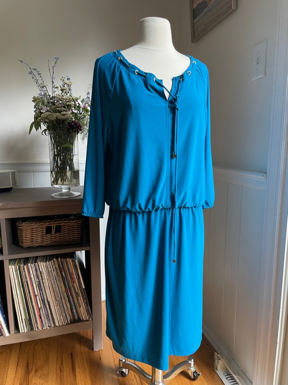 Soft and Flowy Nine West Aqua-Teal Dress
